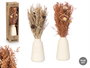 Giftdecor Florero Alto Natural Ocre 8.5x35x8.5cm Cerámica Materia Vegetal Seca (Set de 12)