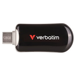 Verbatim 30225 Stick 128GB Plectra Black USB-C Flash Drive, USB 3.2 Gen 1, 100 MB/s Lectura