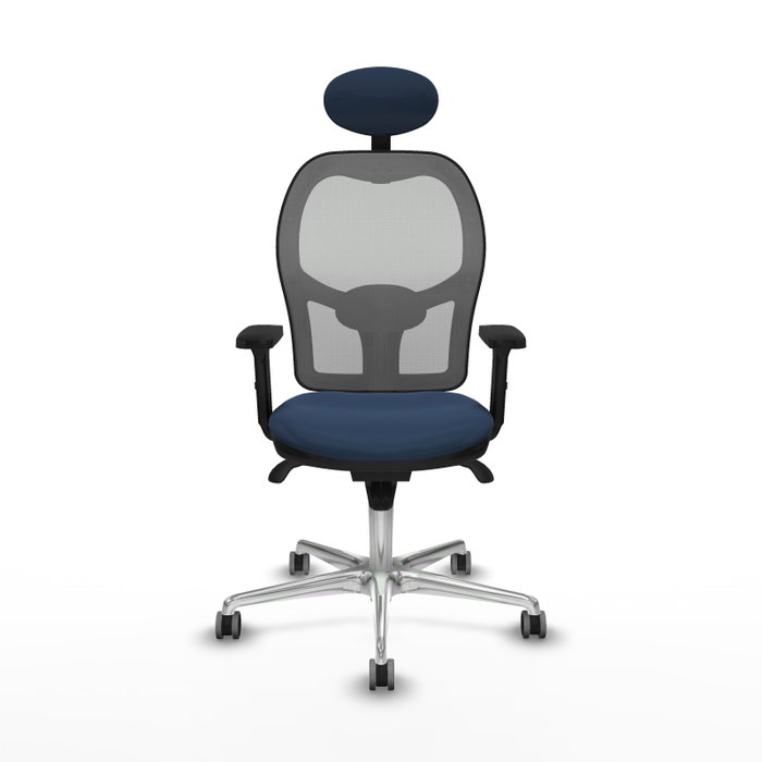 PIQUERAS Y CRESPO Silla de oficina Jorquera con mecanismo Sincro, Azul marino y Gris