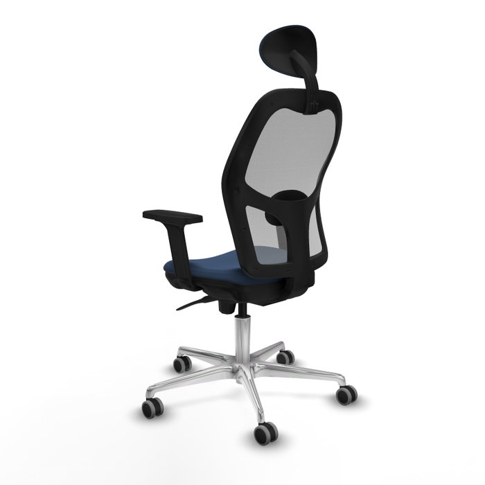 PIQUERAS Y CRESPO Silla de oficina Jorquera con mecanismo Sincro, Azul marino y Gris