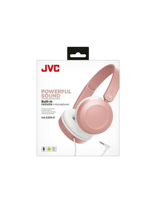 JVC Auriculares con Micrófono, Color Rosa - Alta Calidad de Sonido para Llamadas y Música