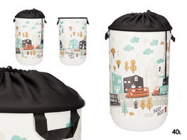 Kipit Pongotodo Plástico 40L con Cierre Tela Road 34x52x34 cm (Set de 4)