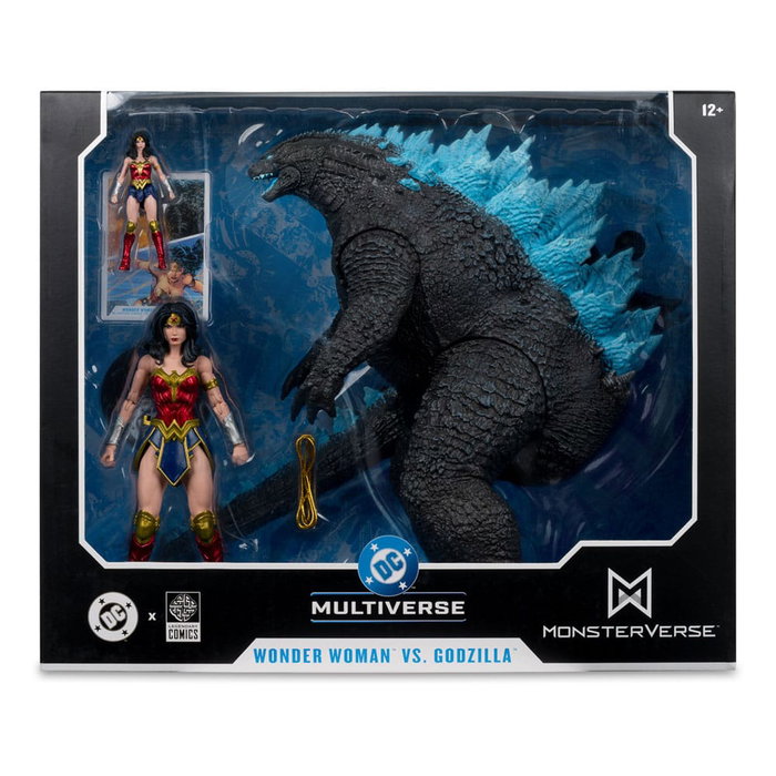 DC Justice League Monsterverse DC Multiverse Pack de 2 Figuras Wonder Woman Vs. Atomic Blast Godzilla 18 cm