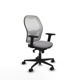 PIQUERAS Y CRESPO Silla de oficina Jorquera con mecanismo Sincro, Gris y Blanco