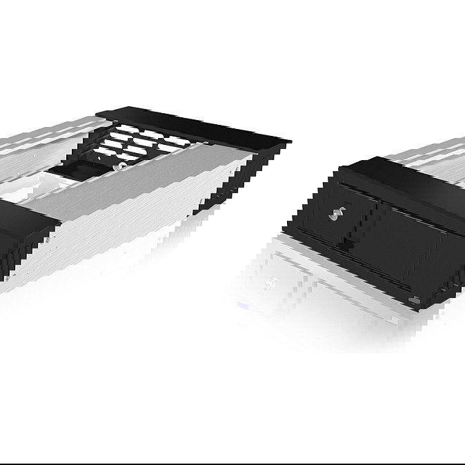 ICY BOX IB-158SSK-B Adaptador Bahía 3.5" a 5.25" SATA SAS EasySwap Negro Aluminio