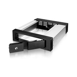 ICY BOX IB-158SSK-B Adaptador Bahía 3.5" a 5.25" SATA SAS EasySwap Negro Aluminio