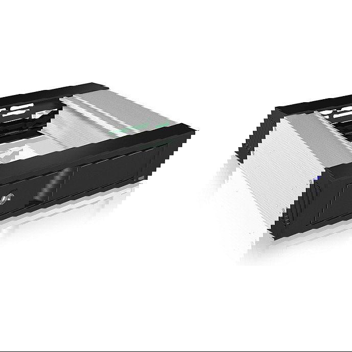 ICY BOX IB-158SSK-B Adaptador Bahía 3.5" a 5.25" SATA SAS EasySwap Negro Aluminio