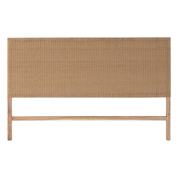 DKD Home Decor Cabecero de Cama Teca y Fibra Natural 165x105 cm