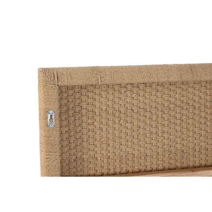 DKD Home Decor Cabecero de Cama Teca y Fibra Natural 165x105 cm