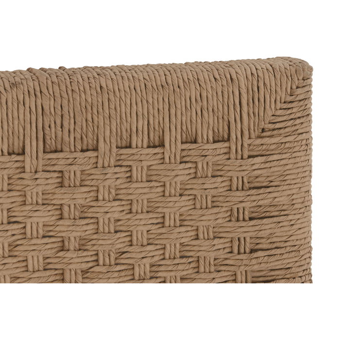 DKD Home Decor Cabecero de Cama Teca y Fibra Natural 165x105 cm