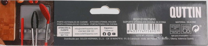 Quttin Soporte de Silicona para Utensilios de Cocina (Pack de 12) de 20x17x4cm