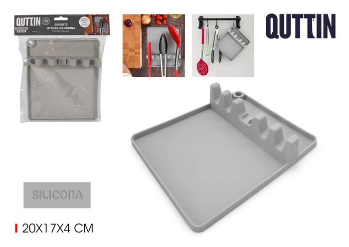 Quttin Soporte de Silicona para Utensilios de Cocina (Pack de 12) de 20x17x4cm Quttin Soporte de Silicona para Utensilios de Cocina (Pack de 12) de 20x17x4cm