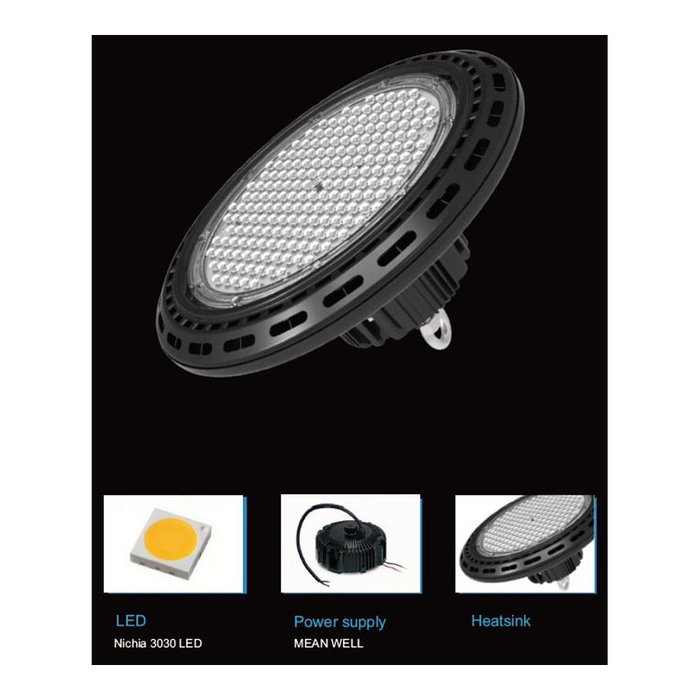 Synergy21 S21-LED-UFO0019 Foco LED de Superficie 160W IP65 para Industria, 21600 lm, 6500K, 120 grados, Negro