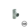 Tupersa Manguito en T inspeccionable de PVC Ø 16 mm, Gris, 25 unidades