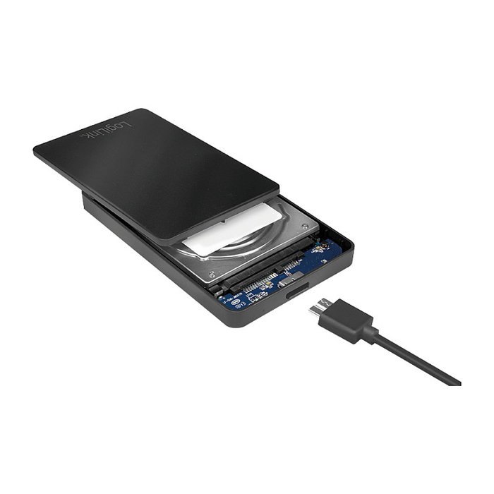 LogiLink UA0339 Carcasa Externa para Disco Duro HDD o SSD 2.5" SATA, USB 3.2 Gen 1 (5 Gbit/s), Plug & Play, Negro