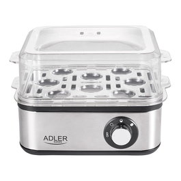 Adler Cocedor de Huevos AD 4486 - Hasta 8 Huevos, 800W, Apagado Automático, Incluye Molde para Huevos Fritos