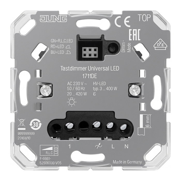 Jung 1711DE Tastdimmer UNI LED Jung 1711DE Tastdimmer UNI LED