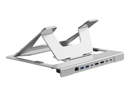 Conceptronic DONN35S Soporte para portátil con estación de acoplamiento 7 en 1 Plata
