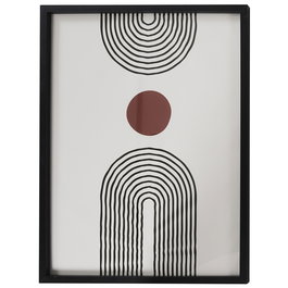 Home Deco Factory - Conjunto de Cuadros Decorativos Abstractos Natural, 45x60 cm, Marco MDF y Vidrio, Surtidos Blanco/Negro/Madera