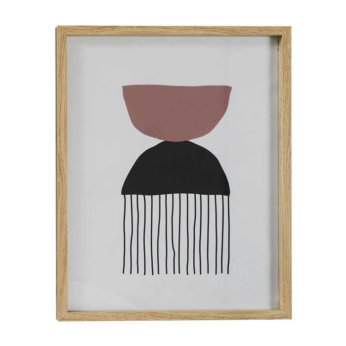 Home Deco Factory Cuadro Decorativo Natural 45x60 cm Madera MDF Cristal Papel Blanco Negro