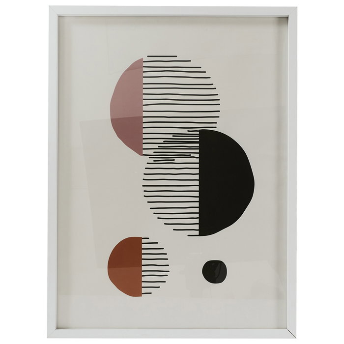 Home Deco Factory Cuadro Decorativo Natural 45x60 cm Madera MDF Cristal Papel Blanco Negro