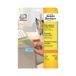 AVERY Zweckform L6037-20 Etiquetas Amarillas 25,4 x 10,0 mm
