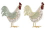 DKD Home Decor Figura de Resina Gallo Verde Surtido de 2 Unidades