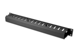 Digitus Bandeja Organizadora de Cables 1U con Placa Trasera Desmontable, Negro (RAL 9005)