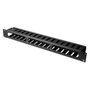 Digitus Panel de gestión de cables 1U con placa trasera desmontable Negro