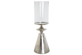 DKD Home Decor Portavela Plateado Aluminio Cristal 24 x 24 x 72 cm