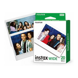 Fujifilm Instax Wide Película, Blanco, 20 Exposiciones, Formato ancho, Acabado brillante