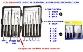 SIFER Juego de 11 Destornilladores de Precisión Relojero