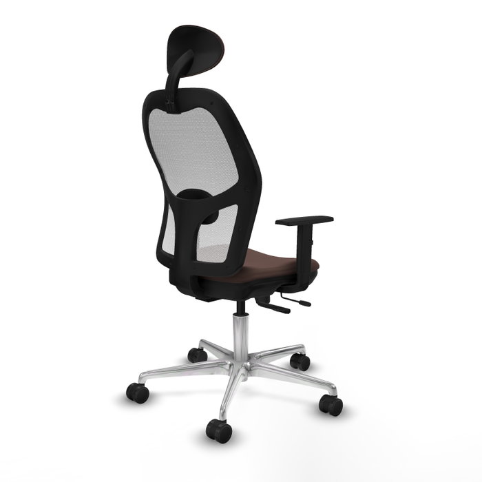 PIQUERAS Y CRESPO Silla de oficina Jorquera con mecanismo Sincro/Traslack Marrón oscuro y Blanco