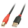 Lindy Cable USB 2.0 Activo de 15 m, USB A a USB B, Negro y Rojo