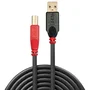 Lindy Cable USB 2.0 Activo de 15 m, USB A a USB B, Negro y Rojo
