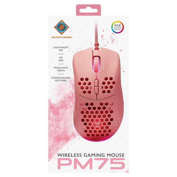 Deltaco Gaming GAM-108-P Ratón Gaming USB RGB 6400 DPI 7 Botones Cable 1.8m Retroiluminación LED RGB Color Rosa para Juegos y PC Deltaco Gaming GAM-108-P Ratón Gaming USB RGB 6400 DPI 7 Botones Cable 1.8m Retroiluminación LED RGB Color Rosa para Juegos y PC