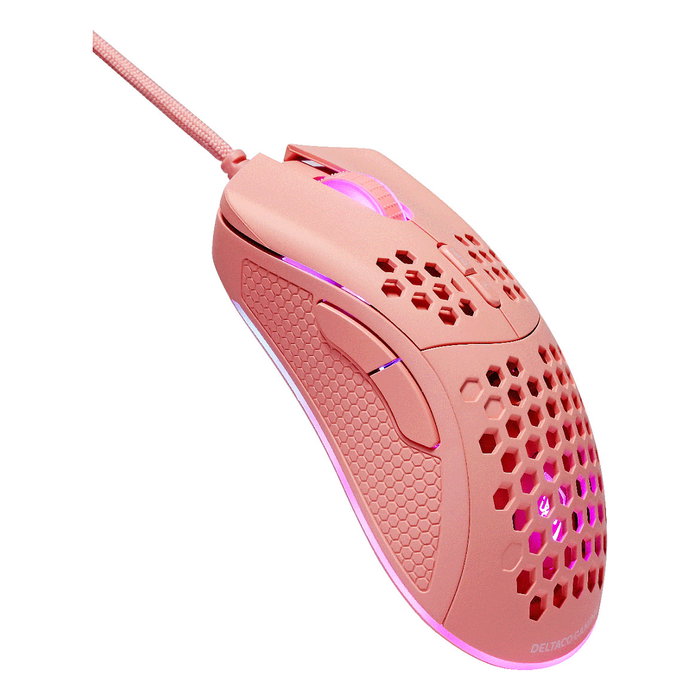 Deltaco Gaming GAM-108-P Ratón Gaming USB RGB 6400 DPI 7 Botones Cable 1.8m Retroiluminación LED RGB Color Rosa para Juegos y PC Deltaco Gaming GAM-108-P Ratón Gaming USB RGB 6400 DPI 7 Botones Cable 1.8m Retroiluminación LED RGB Color Rosa para Juegos y PC