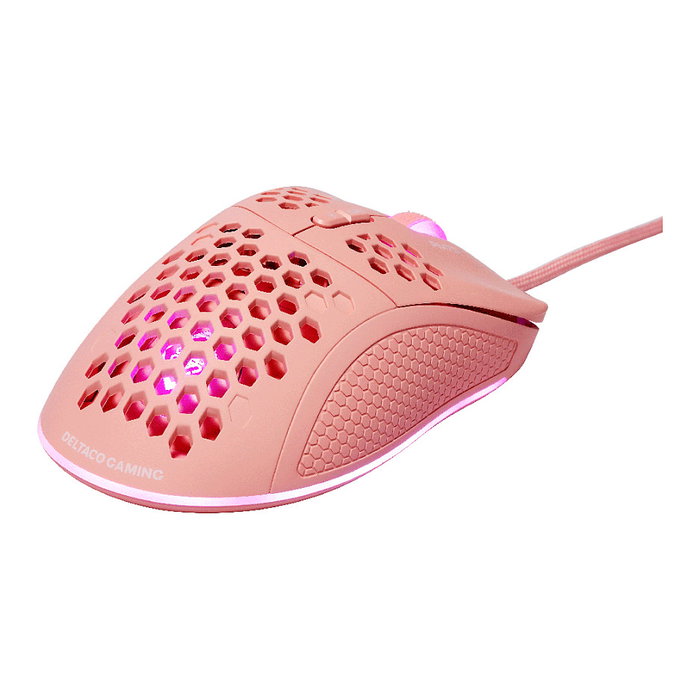 Deltaco Gaming GAM-108-P Ratón Gaming USB RGB 6400 DPI 7 Botones Cable 1.8m Retroiluminación LED RGB Color Rosa para Juegos y PC Deltaco Gaming GAM-108-P Ratón Gaming USB RGB 6400 DPI 7 Botones Cable 1.8m Retroiluminación LED RGB Color Rosa para Juegos y PC