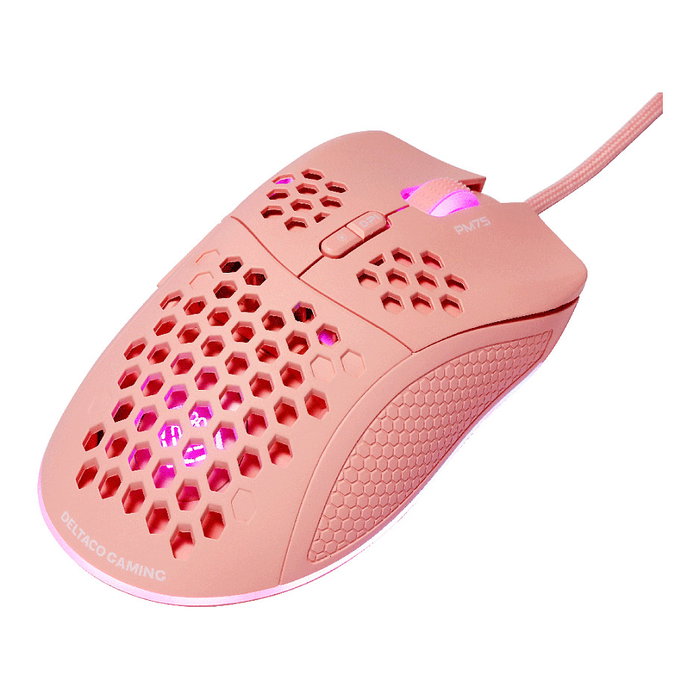 Deltaco Gaming GAM-108-P Ratón Gaming USB RGB 6400 DPI 7 Botones Cable 1.8m Retroiluminación LED RGB Color Rosa para Juegos y PC Deltaco Gaming GAM-108-P Ratón Gaming USB RGB 6400 DPI 7 Botones Cable 1.8m Retroiluminación LED RGB Color Rosa para Juegos y PC