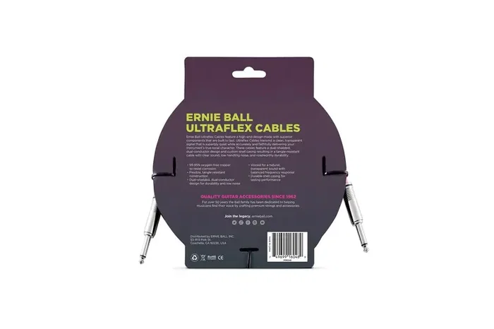 Ernieball Cable Jack-Jack Negro - 2.5 M