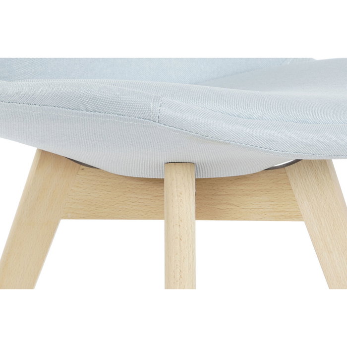 DKD Home Decor Silla Acolchada Azul de Poliéster y Haya DKD Home Decor Silla Acolchada Azul de Poliéster y Haya