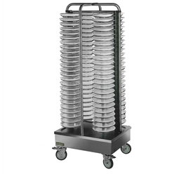 Cooking Systems Space Carro Portaplatos 100 Platos en Acero Inoxidable, 170x54x54 cm