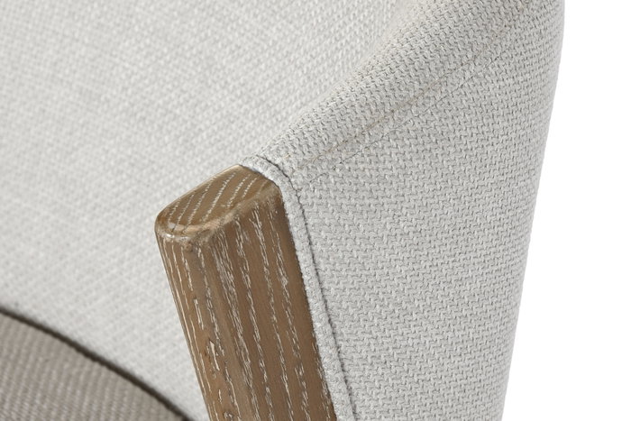 DKD Home Decor Silla de Fresno Tapizada en Poliéster Blanco con Acabado Decapé