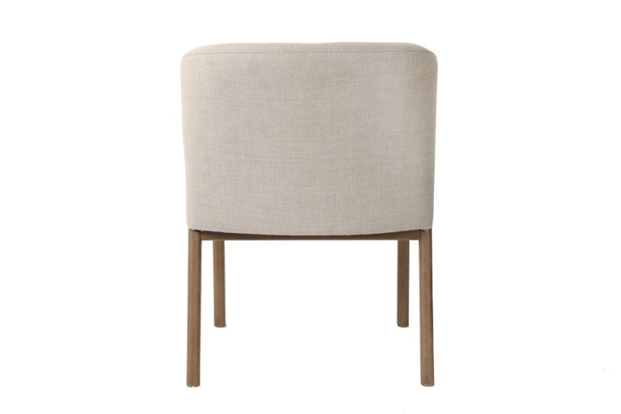 DKD Home Decor Silla de Fresno Tapizada en Poliéster Blanco con Acabado Decapé