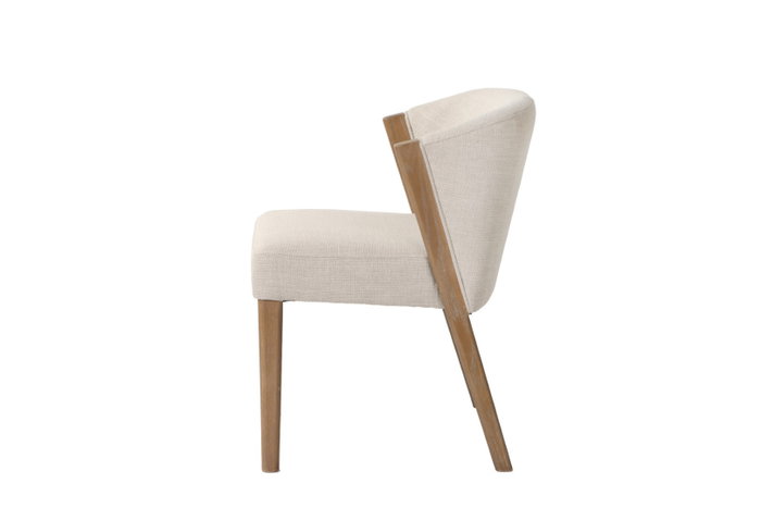 DKD Home Decor Silla de Fresno Tapizada en Poliéster Blanco con Acabado Decapé
