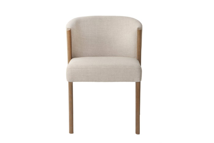 DKD Home Decor Silla de Fresno Tapizada en Poliéster Blanco con Acabado Decapé