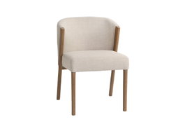 DKD Home Decor Silla de Fresno Tapizada en Poliéster Blanco con Acabado Decapé