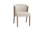 DKD Home Decor Silla de Fresno Tapizada en Poliéster Blanco con Acabado Decapé