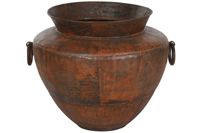 DKD Home Decor Ánfora Marrón Oscuro Hierro 80 x 80 x 67 cm Patinado Óxido Colección Anforas 24