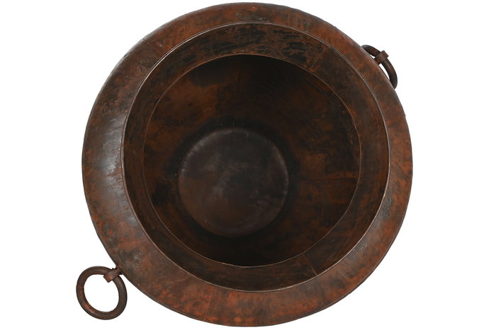 DKD Home Decor Ánfora Marrón Oscuro Hierro 80 x 80 x 67 cm Patinado Óxido Colección Anforas 24